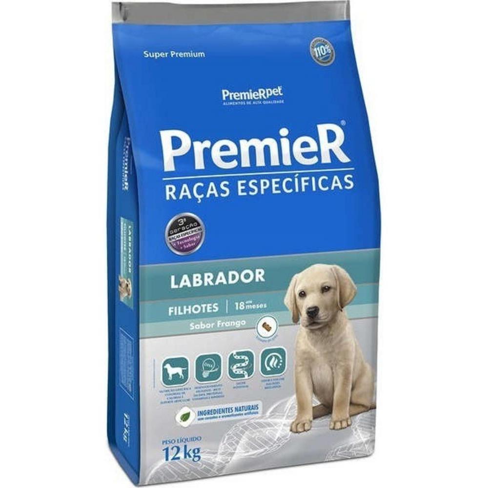 Ração para Raças Especificas Cães Filhotes Labrador Frango Premier 12Kg