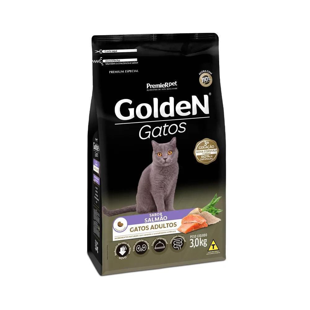 Ração Golden Fórmula Gatos Adultos Salmão 3Kg