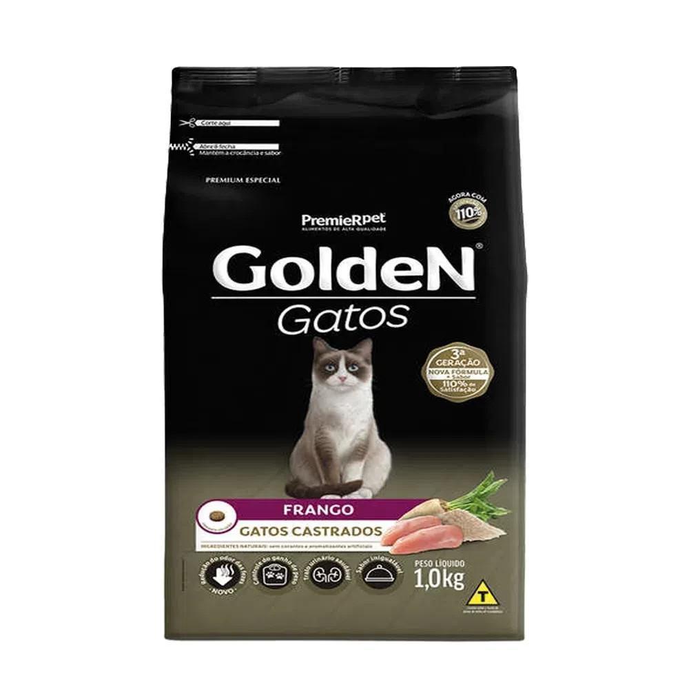 Ração pra Gatos Adultos Castrados Golden Frango 1kg