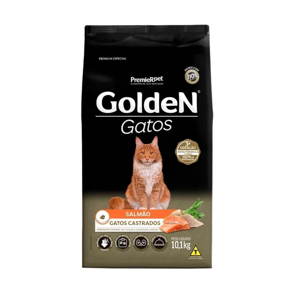 Ração pra Gatos Castrados Golden sabor Salmão 10.1kg