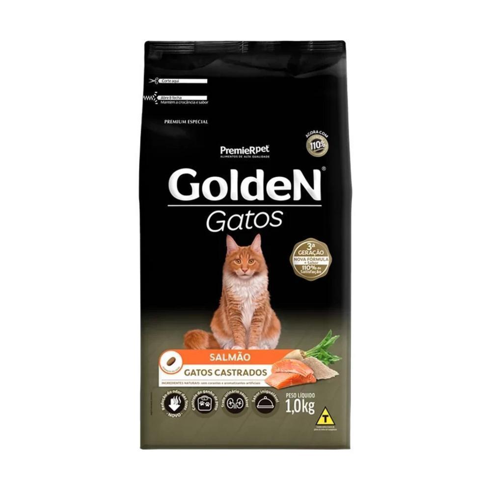 Ração pra Gatos Castrados Golden sabor Salmão 1kg