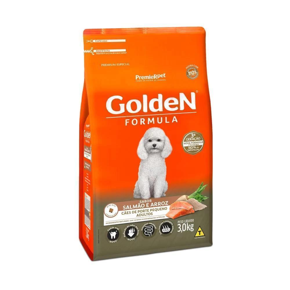 Fórmula Cães Adultos Salmão Mini Bits Golden 3Kg