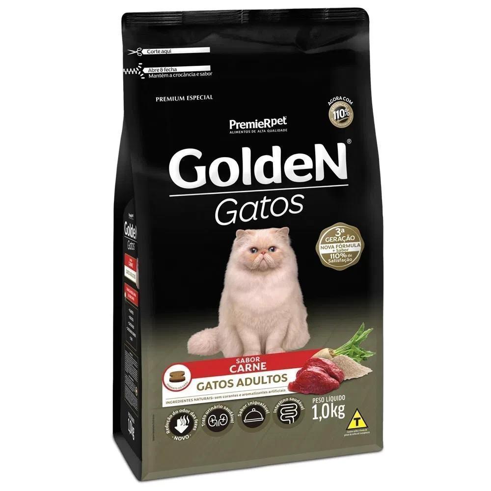 Ração pra Gatos Adultos Golden sabor Carne 3kg