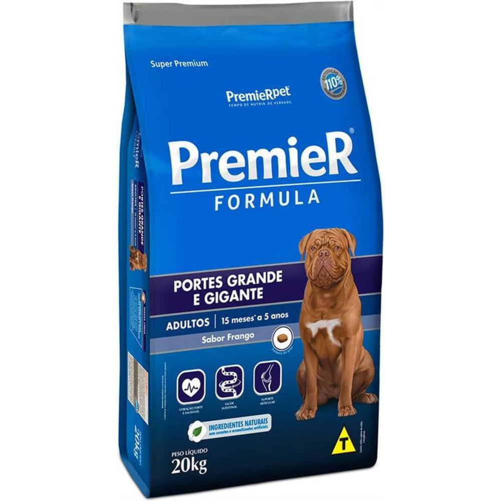 Ração Formula Cães Adultos Raças Grandes Sabor Frango Premier 20Kg