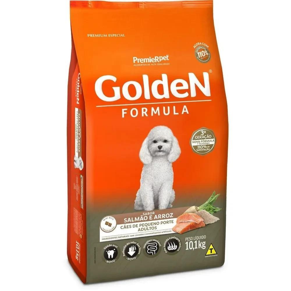 Ração para Cães Adultos Sabor Salmão Mini Bits Golden 10,1Kg