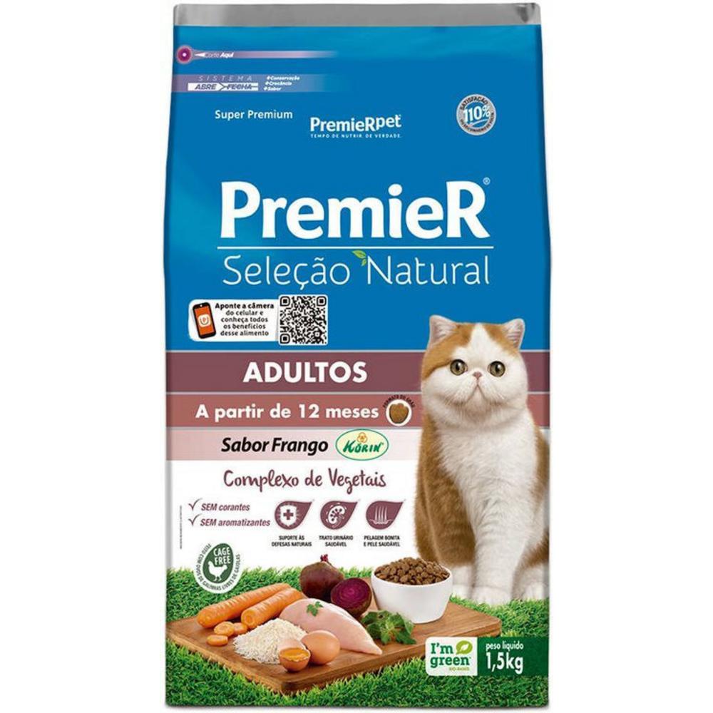 Ração Premier Seleção Natural Gatos Adultos Frango Korin