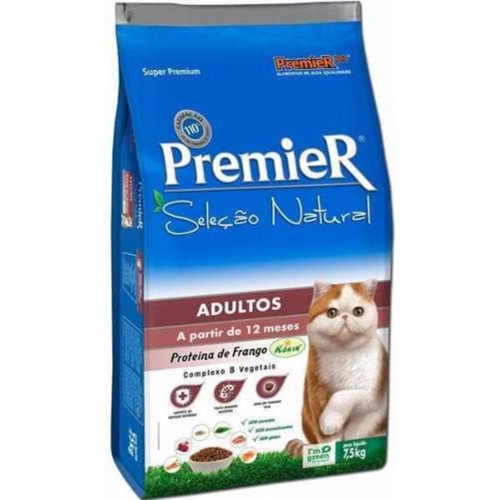 Ração Premier Seleção Natural Gatos Adultos 7,5Kg