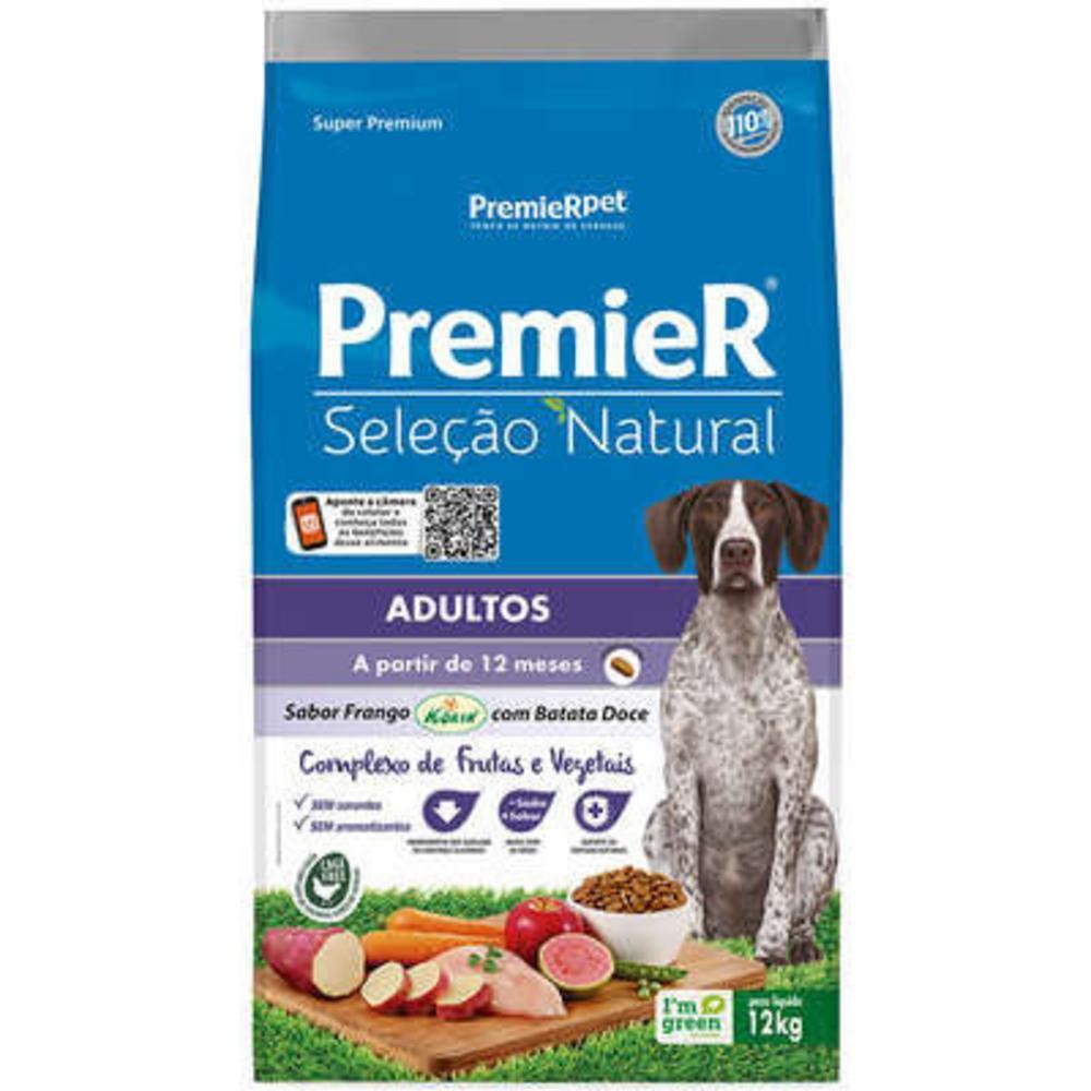 Ração Premier Seleção Natural Cães Adultos Frango Korin e Batata Doce 12Kg