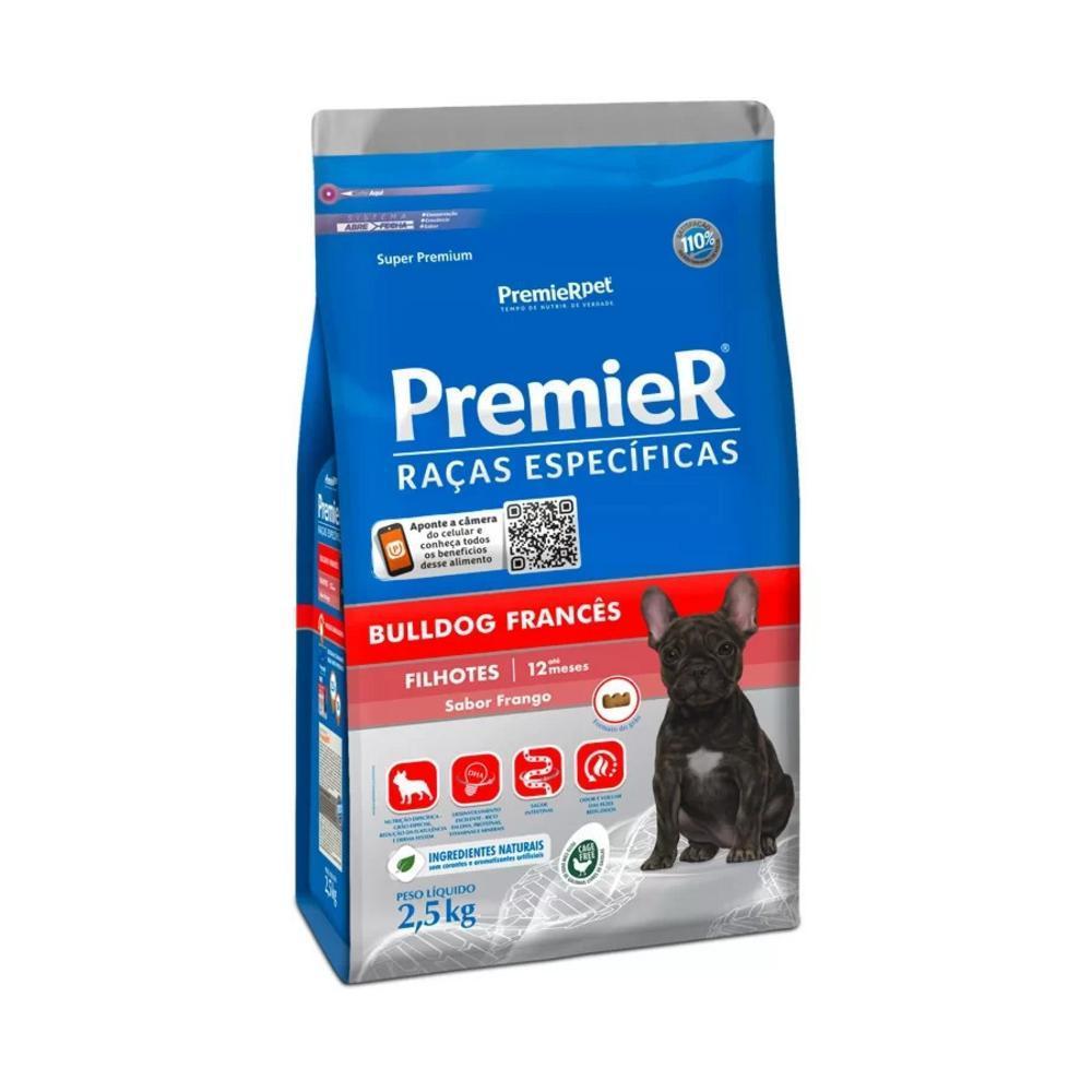 Ração para Raças Específicas Cães Bulldog Francês Filhotes Frango Premier 2,5Kg