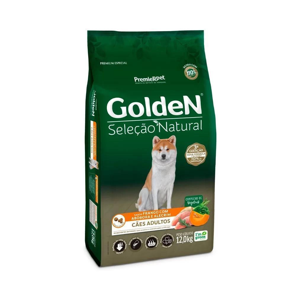 Ração Golden Seleção Natural Cães Adultos Abóbora 12kg