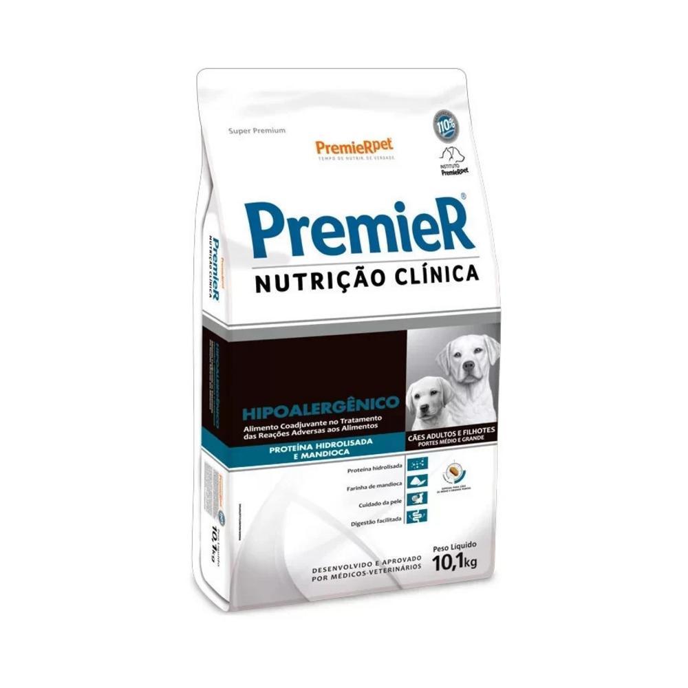 Ração Premier Nutrição Clínica Cães Hipoalergênico Proteína Hidrolisada e Mandioca Médio e Grande Portes 10,1Kg