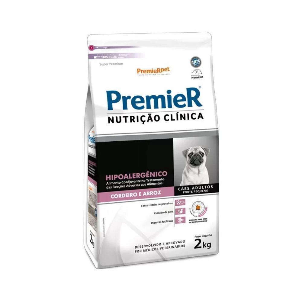 Ração Premier Nutrição Clínica Hipoalergênico Cordeiro e Arroz Cães de Pequeno Porte 2Kg