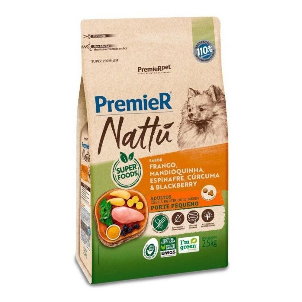 Ração Seca para Cães Adultos Pequenos Nattú Mandioquinha Premier 2,5Kg