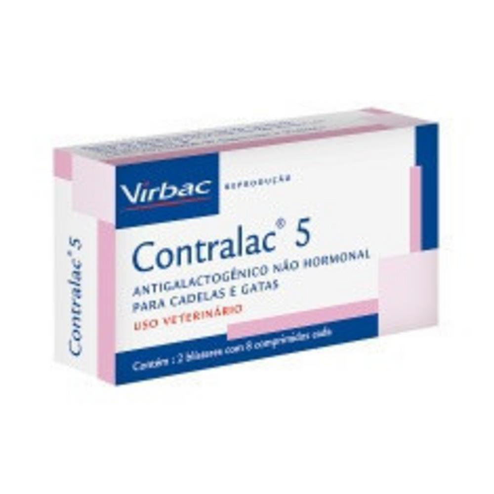 Antigalactogênico Virbac Contralac 5 para Cães e Gatos - 16 Comprimidos