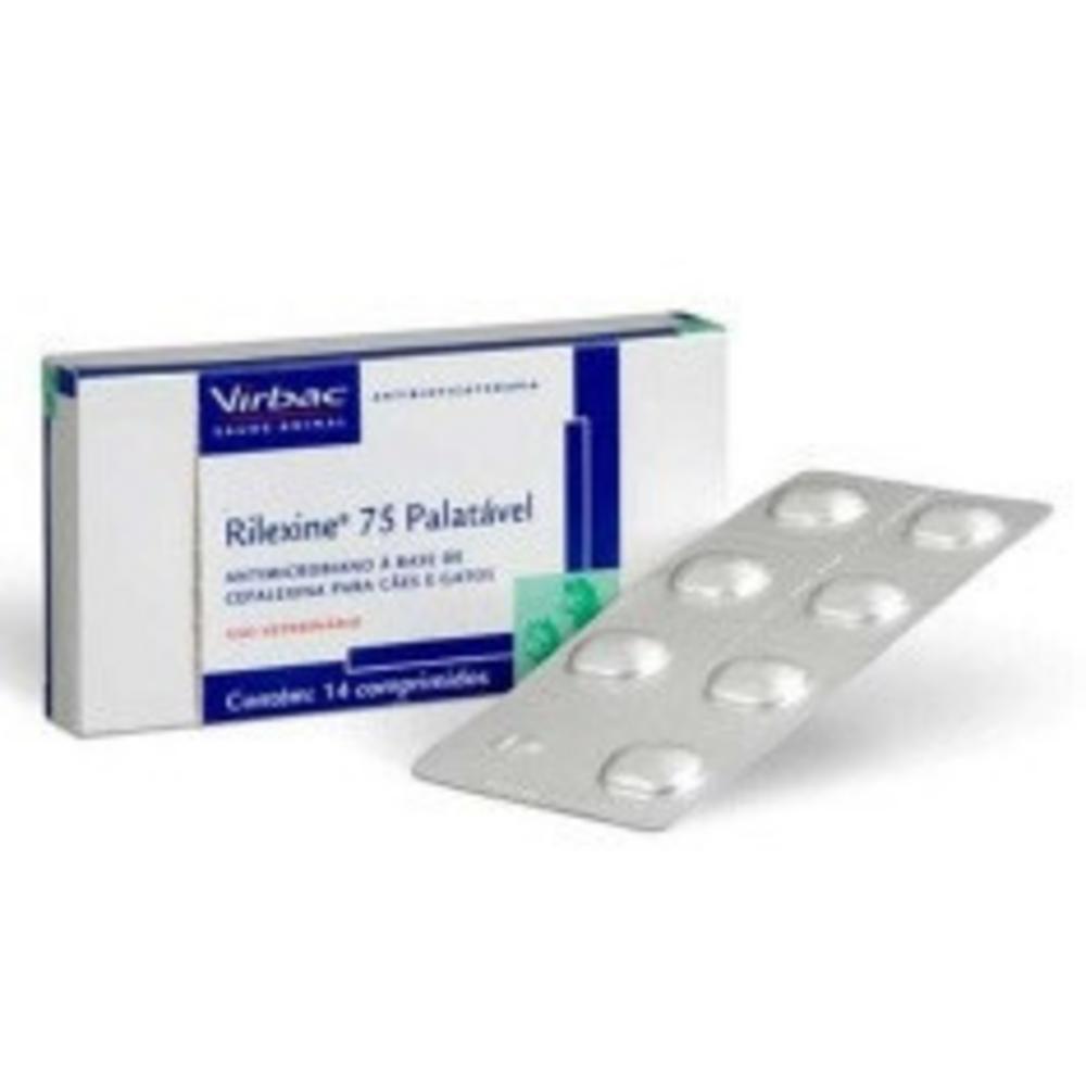 Antibiótico Virbac Rilexine 75 Palatável para Cães e Gatos