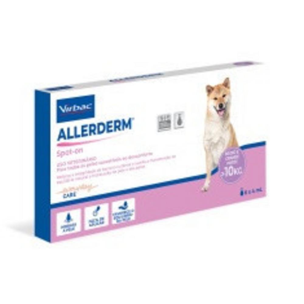 Hidratante Virbac Allerderm Spot On Sis 4ml para Cães Acima de 10kg - 6 Pipetas