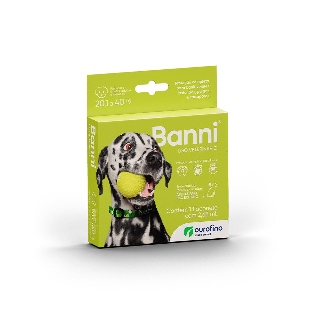 Antipulgas Ourofino Banni 3 2,68 mL para Cães de 20,1 a 40Kg - 1 Pipeta