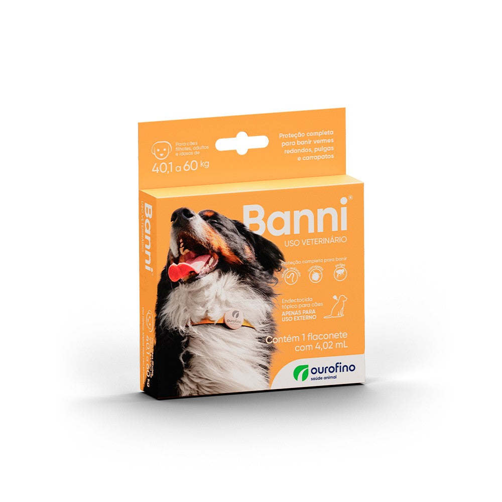 Antipulgas Ourofino Banni 3 4,02 ml para Cães de 40,1 a 60Kg - 1 Pipeta
