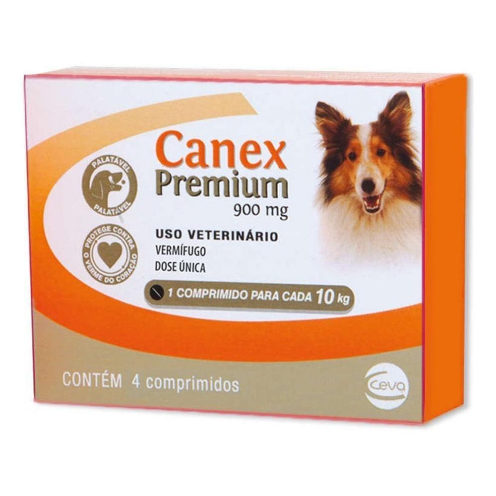 Vermífugo 900Mg para Cães Canex Premium 4 Comprimidos