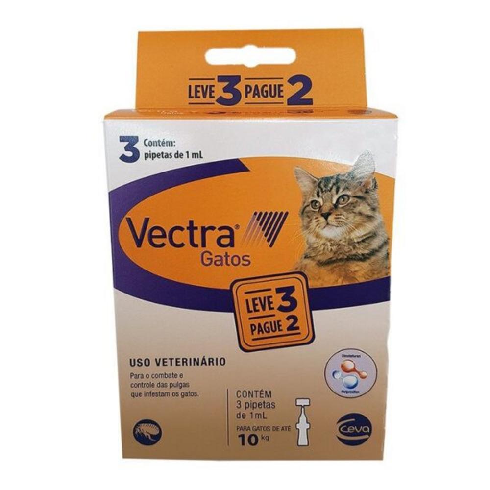 Antipulgas Vectra para Gatos até 10Kg Ceva 3Un