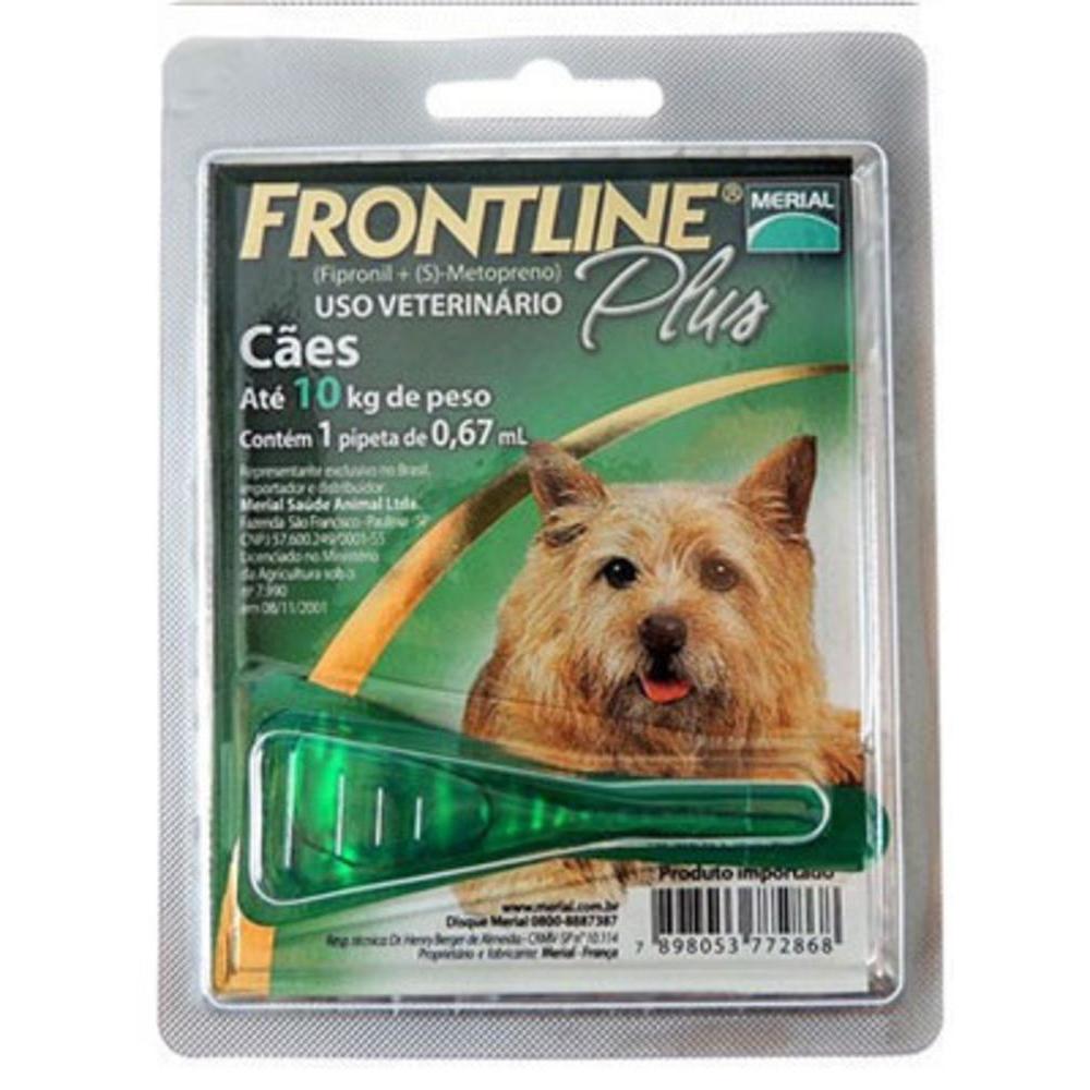 Antipulgas e Carrapatos Plus para Cães de 1 a 10kg Frontline 0,67ml