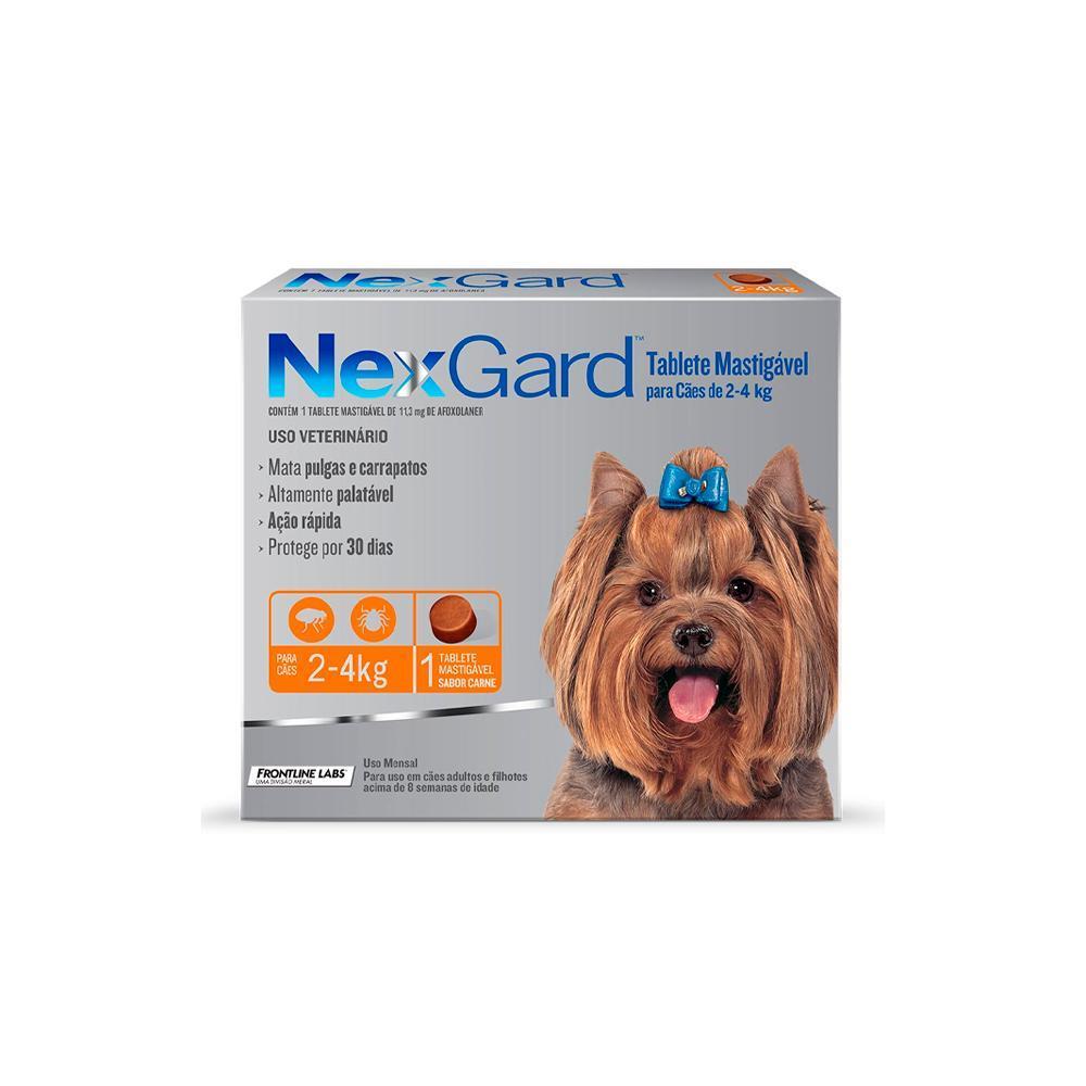 Antipulgas e Carrapatos NexGard 11,3 mg para Cães de 2 a 4 Kg - 1 comprimido