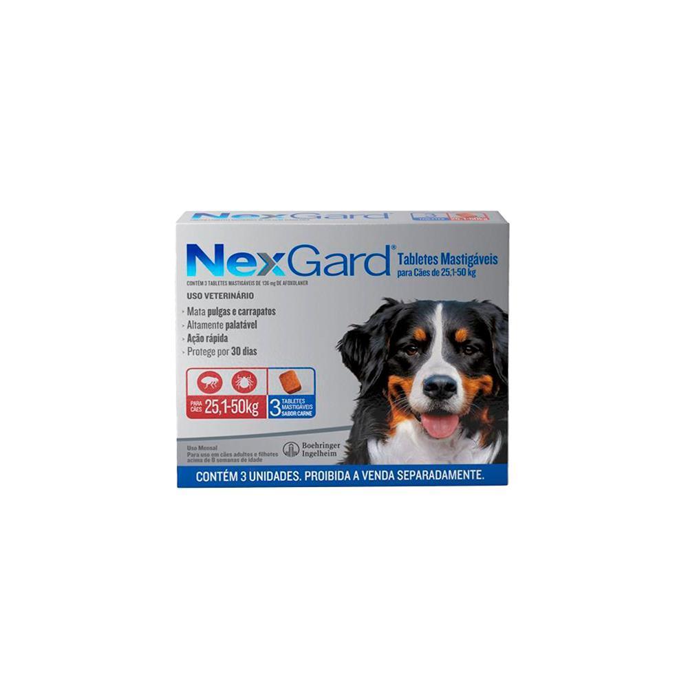 Antipulgas E Carrapatos Nexgard Combo 25 A 50Kg Com 3 Tabletes