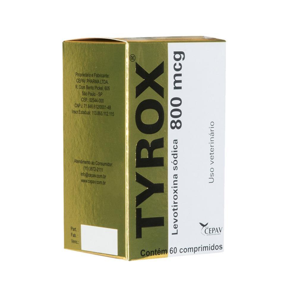 Repositor Hormonal Cepav Tyrox 800 mcg - 60 Comprimidos