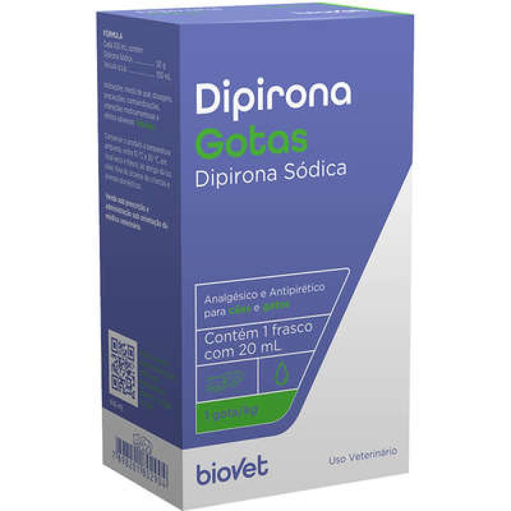 Analgésico Dipirona Biovet em Gotas - 20 mL