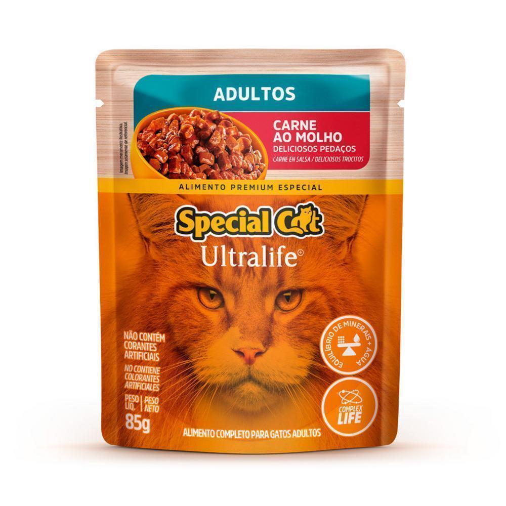 Ração Úmida Special Cat Ultralife para Gatos Adultos Sabor Carne ao Molho 85g