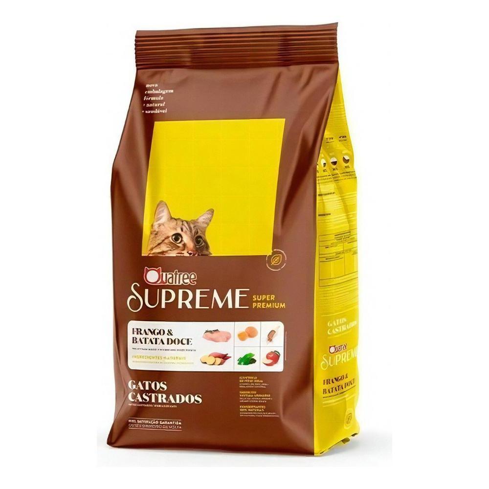 Ração Quatree Supreme para Gatos Castrados Sabor Frango e Batata Doce