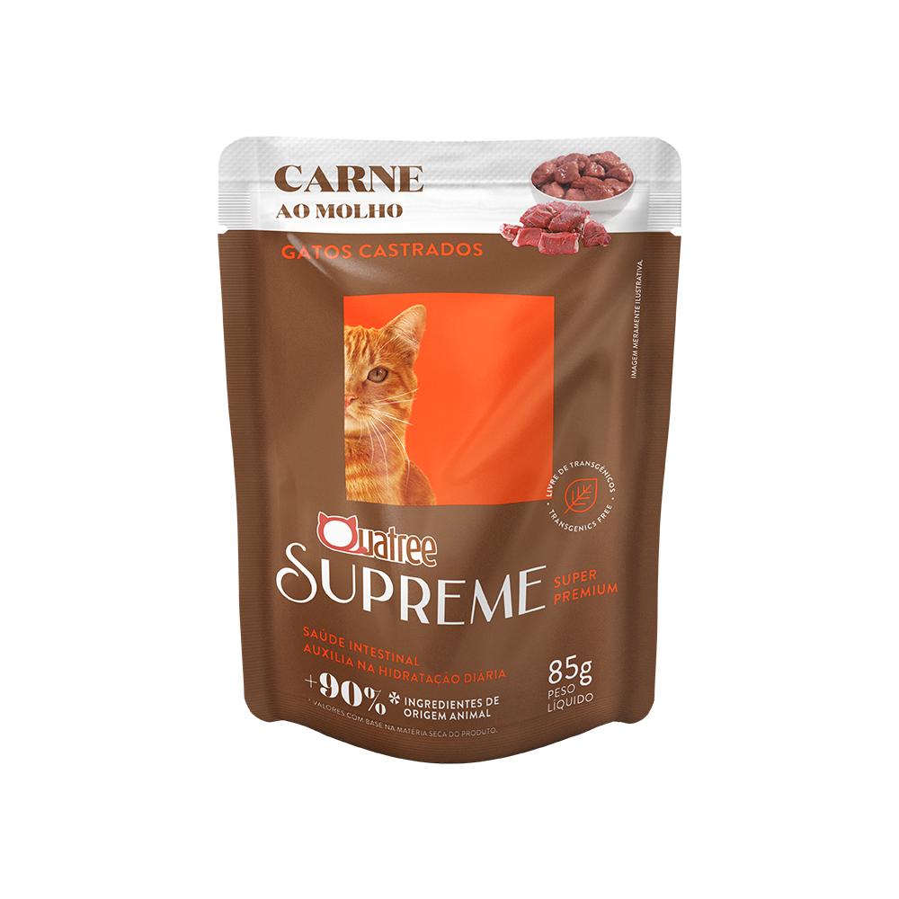 Sachê Quatree Supreme Gatos Castrados Carne 85g