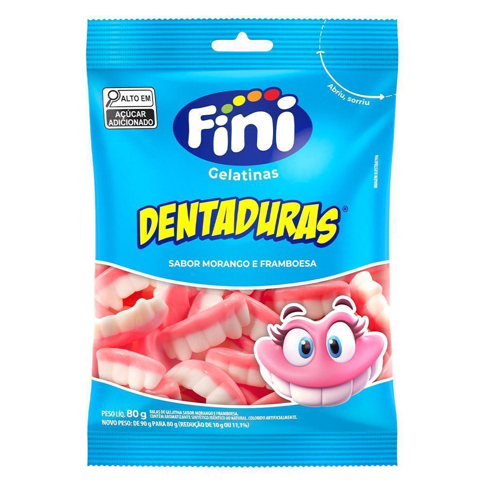 Bala de Gelatina Dentadura Fini Pacote 90g