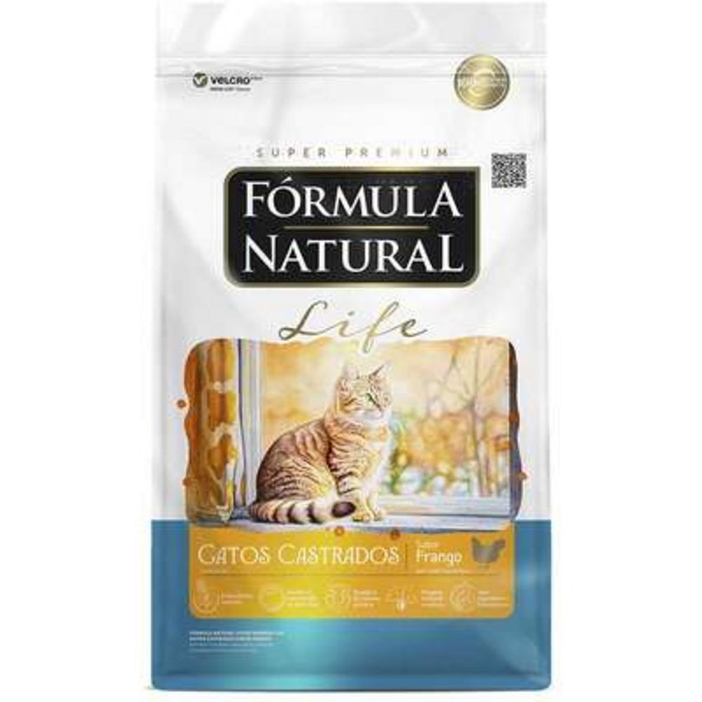 Ração Fórmula Natural Life Sabor Frango para Gatos Adultos Castrados - 1Kg