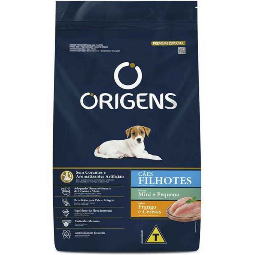 Ração Seca Origens Premium Especial Frango e Cereais Cães Filhotes Porte Mini e Pequeno 10.1