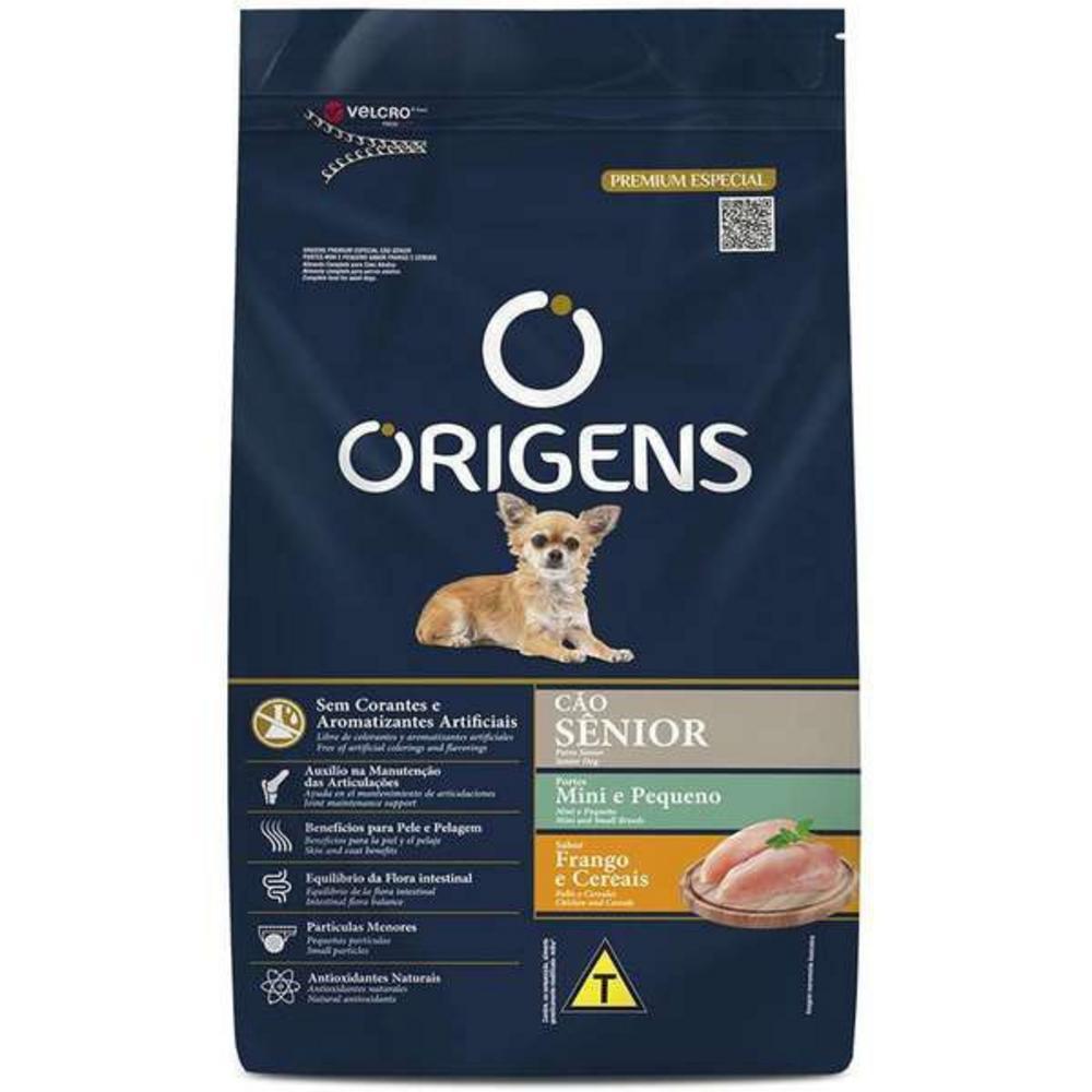 Ração Seca Origens Premium Especial Frango e Cereais Integrais para Cães Sênior Raças Mini e Pequena 10kg