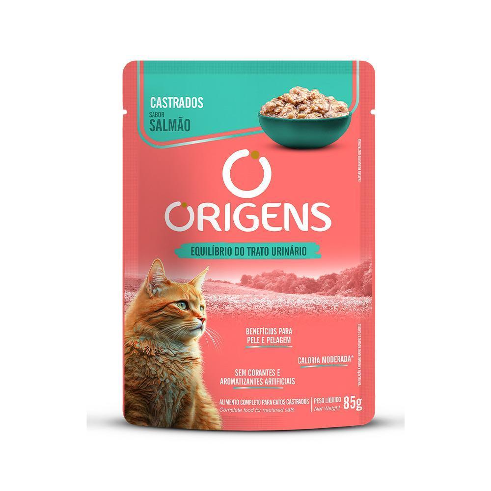 Ração Úmida Origens Salmão para Gatos Castrados - 85 g