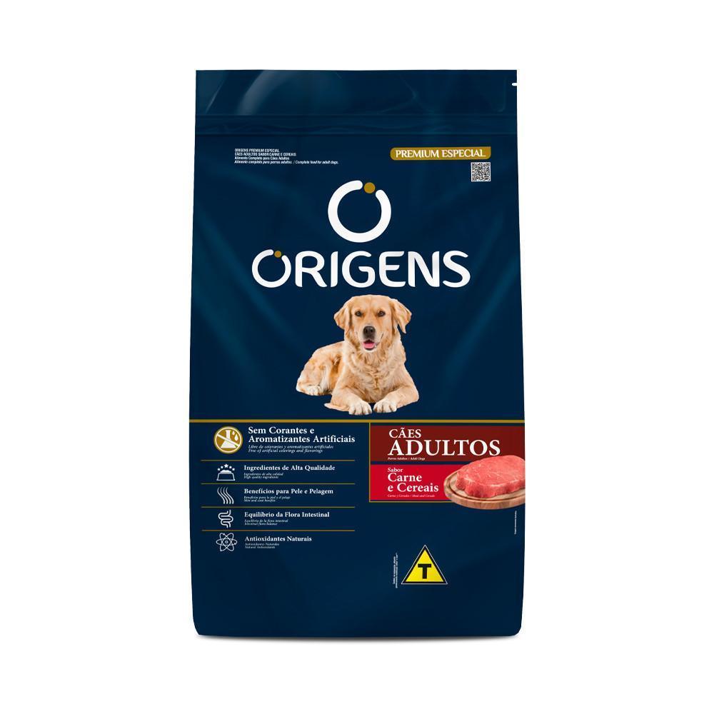 Ração Origens para Cães Adultos Sabor Carne e Cereais 20kg