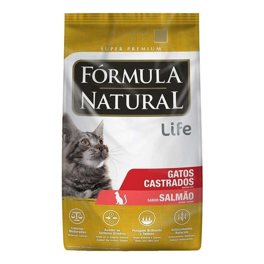 Ração para Gatos Castrados Sabor Salmão Fórmula Natural 7Kg