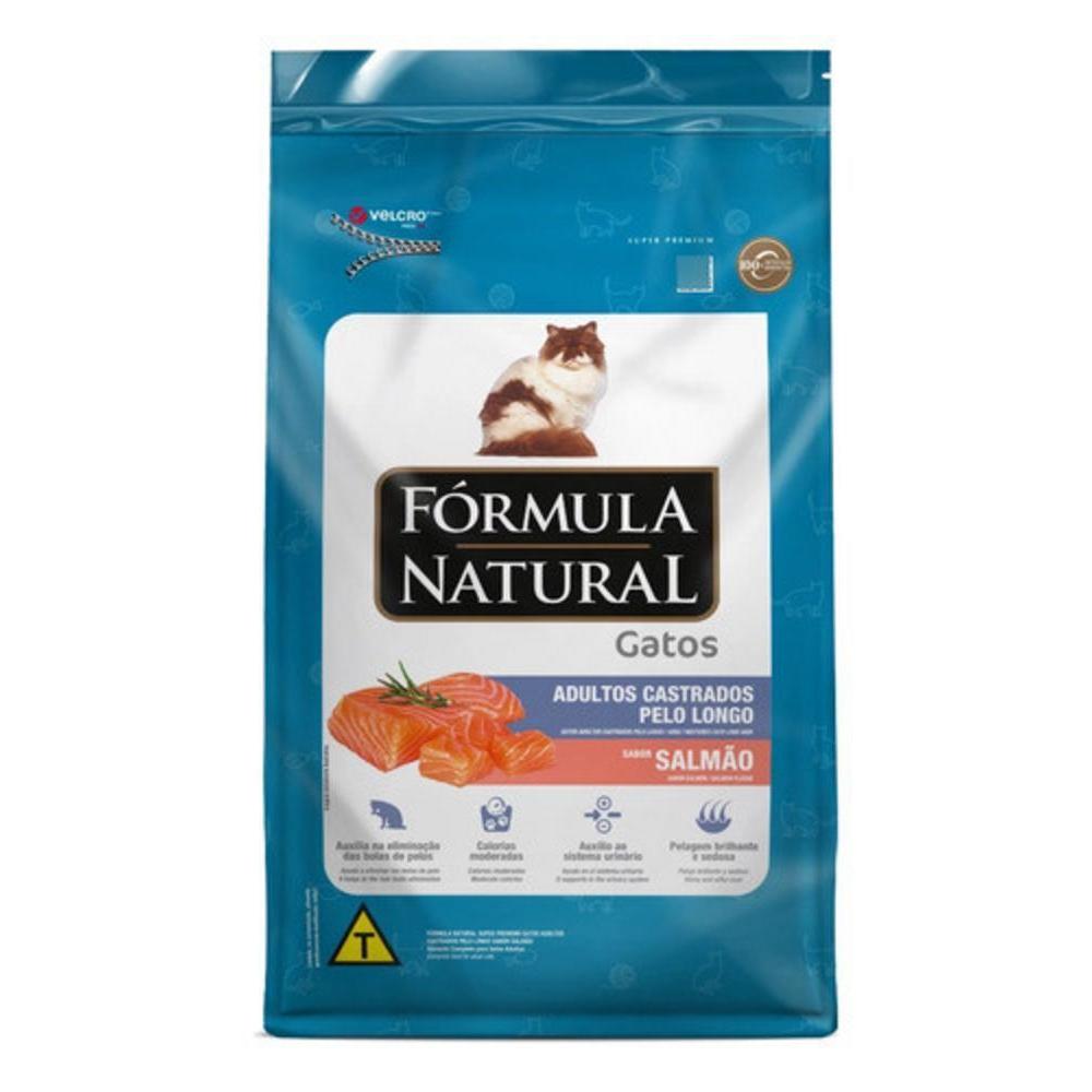 Ração Seca para Gatos Pelos Longos Sabor Salmão Fórmula Natural 1Kg