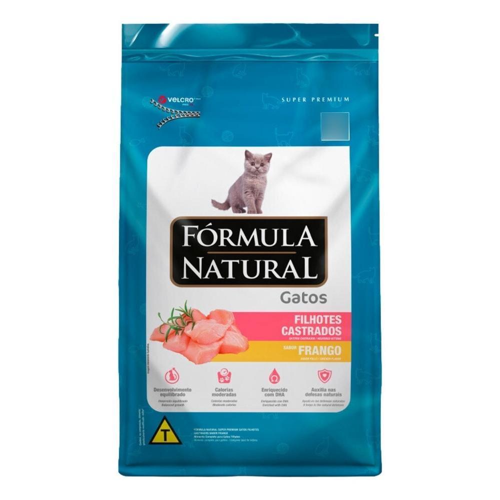 Ração Gatos Castrados Filhotes Super Premium Sabor Frango Fórmula Natural 7Kg