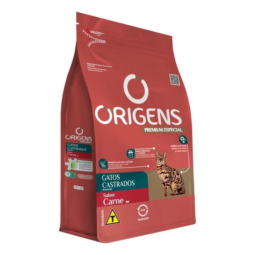 Ração Origens Premium Especial Carne para Gatos Castrados 3kg