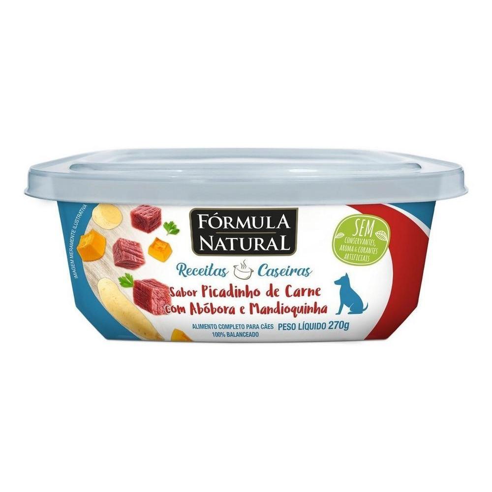 Ração Úmida Fórmula Natural Receitas Caseiras Picadinho de Carne para Cães Adultos 270G