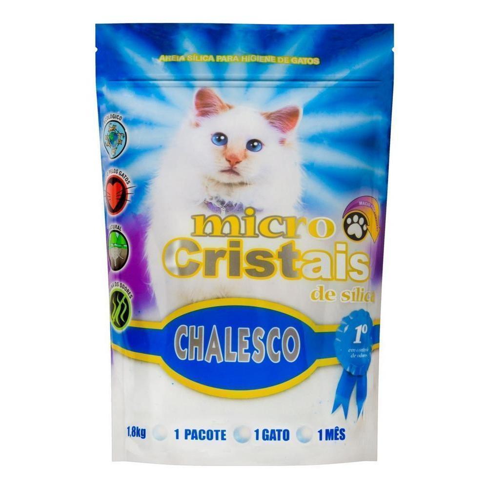 Areia Sanitária Micro Cristais de Sílica em Gel Chalesco Embalagem 1,8Kg