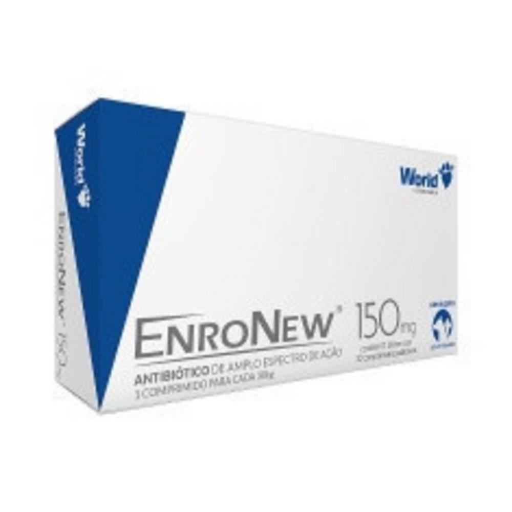 Antibiótico EnroNew World 150mg para Cães e Gatos de até 30kg