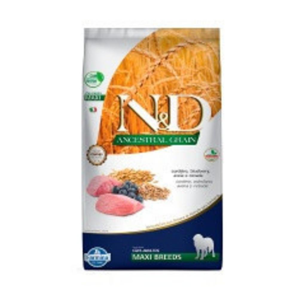 Ração Farmina N&D Ancestral Grain para Cães Adultos de Raças Grandes Sabor Cordeiro e Blueberry - 10,1kg