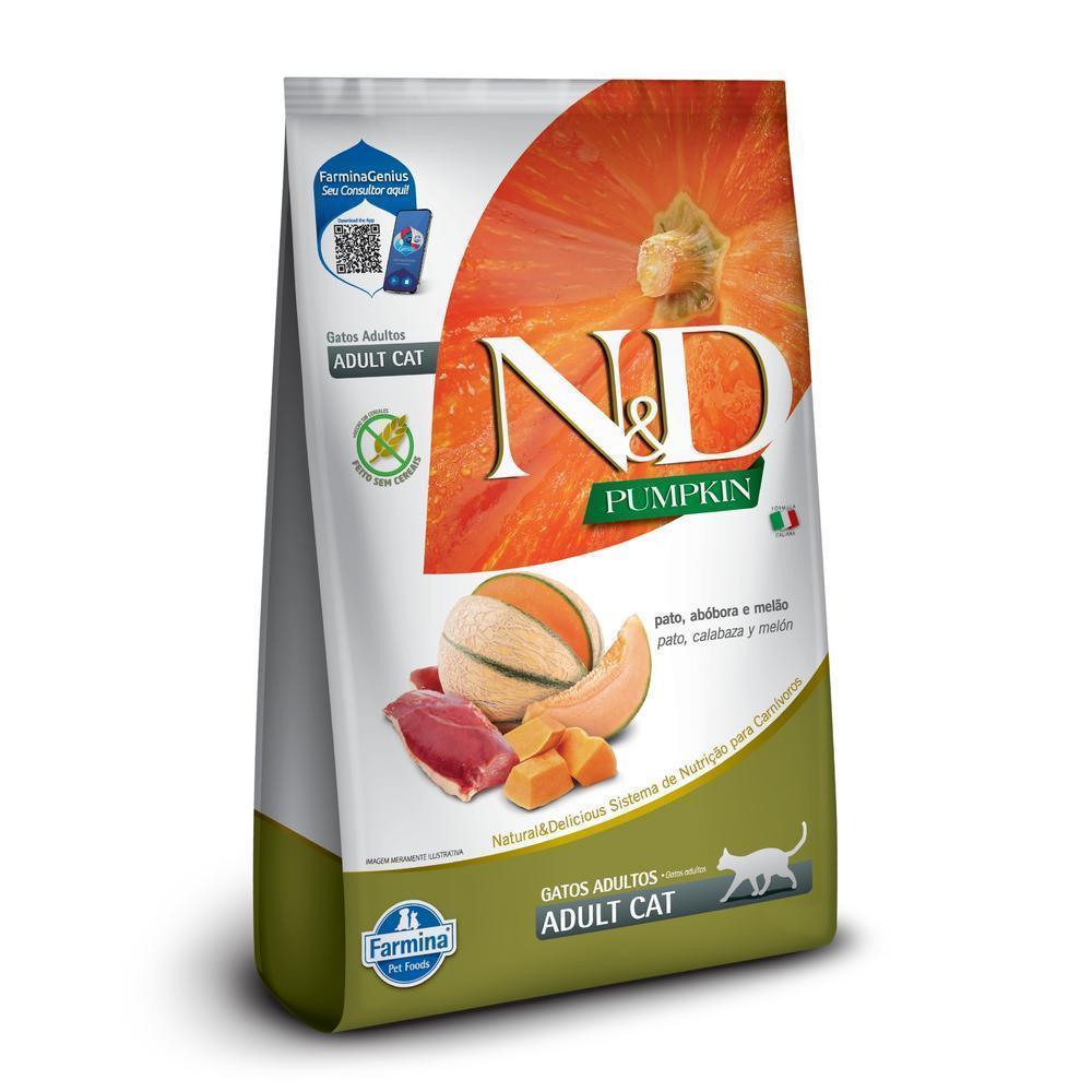 N&D Pumpkin para Gatos Adultos de Todas as Raças Sabor Pato, Abóbora e Melão 400g