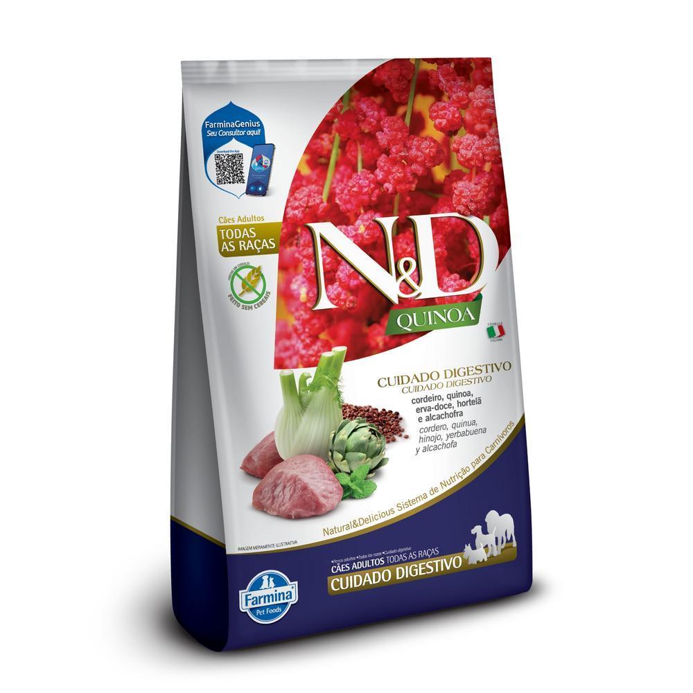 N&D Quinoa Cuidado Digestivo para Cães Adultos de Todas as Raças Sabor Cordeiro 10,1Kg