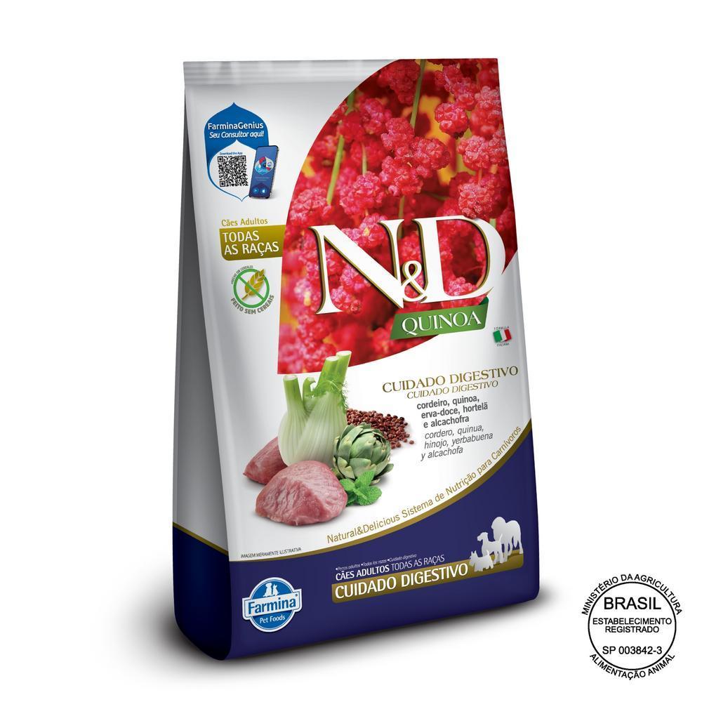 N&D Quinoa Cuidado Digestivo para Cães Adultos de Todas as Raças Sabor Cordeiro 10,1Kg