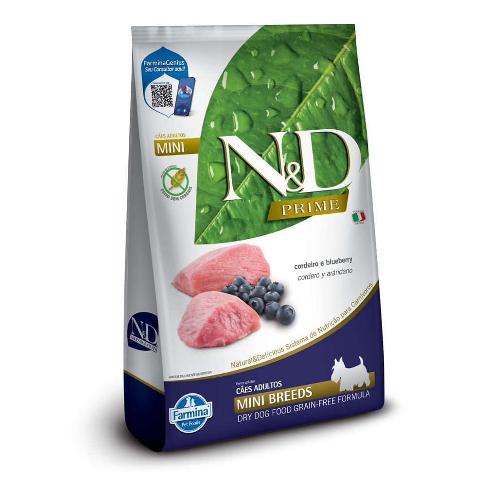 N&D Prime para Cães Adultos de Raças Mini e Pequenas Sabor Cordeiro e Blueberry 2,5Kg